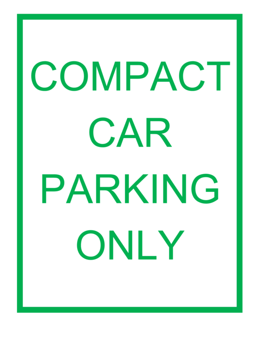 Compact Car Parking Sign Printable pdf