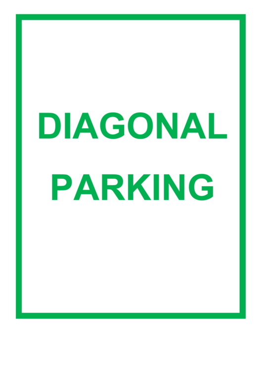 Diagonal Parking Sign Printable pdf