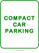 Compact Car Green Parking Sign