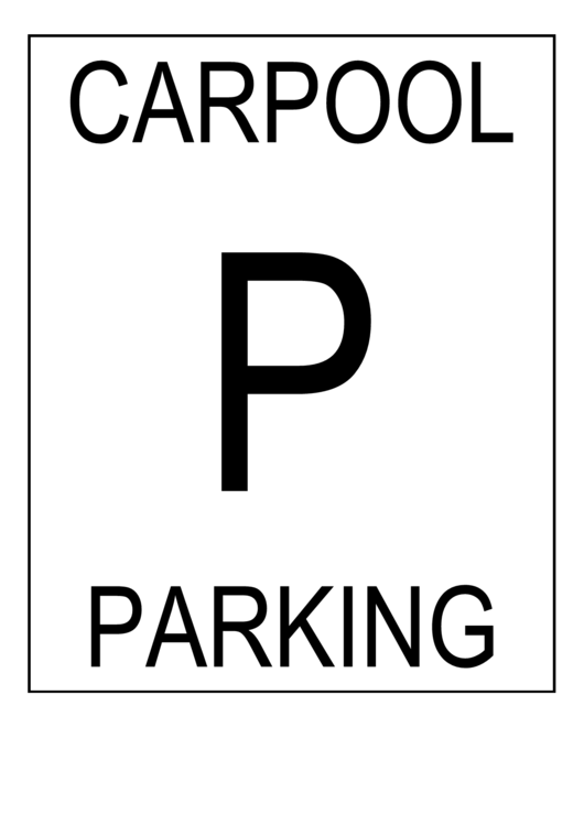 Carpool Parking Sign Printable pdf