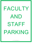 Faculty And Staff Parking Sign