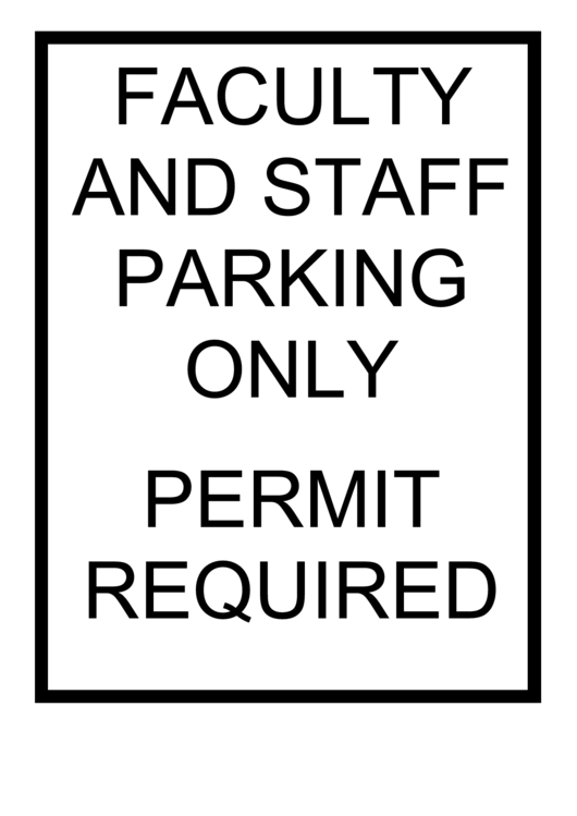 Faculty And Staff Parking Sign Printable pdf