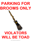 Brooms Parking Sign