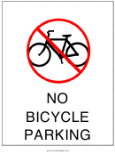 No Bicycle Parking Sign