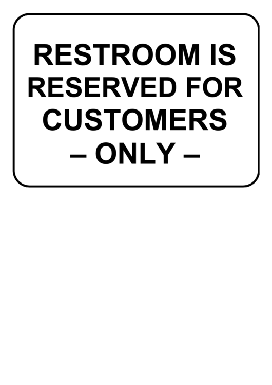 Restroom Is Reserved Printable pdf