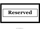 Reserved Sign