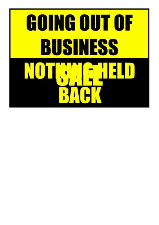 Going Out Of Business Sign Printable pdf