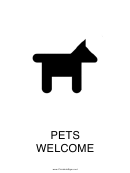 Pets Welcome Sign Template