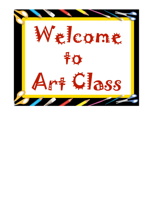 Welcome To Art Class Printable pdf