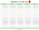 Teachers To Do List Weekly