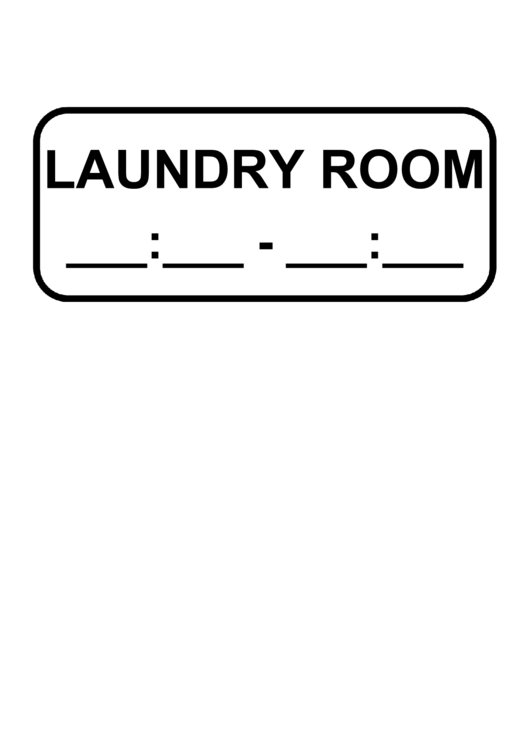 Laundry Room Sign Template Printable pdf