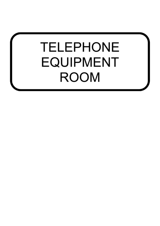 Telephone Equipment Room Sign Template Printable pdf