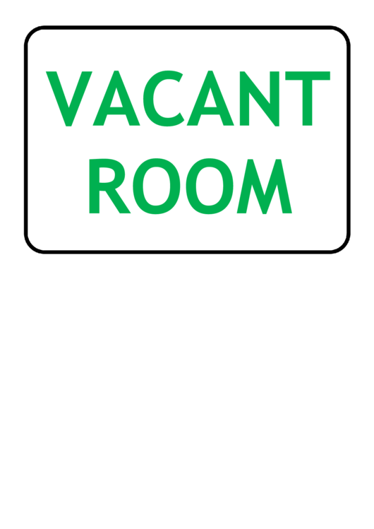 Vacant Room Sign Template Printable pdf