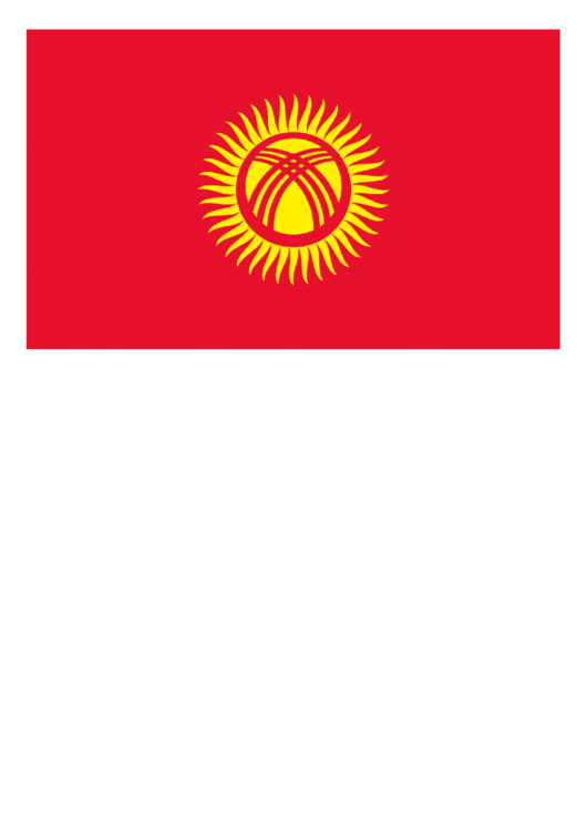 Kyrgyzstan Flag Template Printable pdf