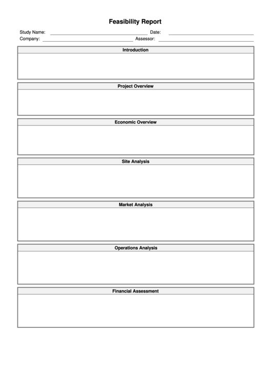 Feasibility Report Template Printable pdf