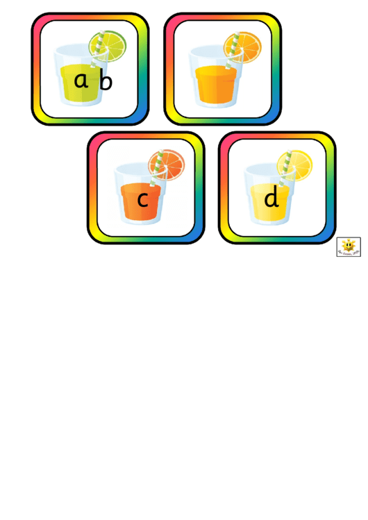 Summer Drinks Alphabet And Phonics Cards Template Printable pdf