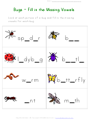 Missing Letters - Bug Worksheet