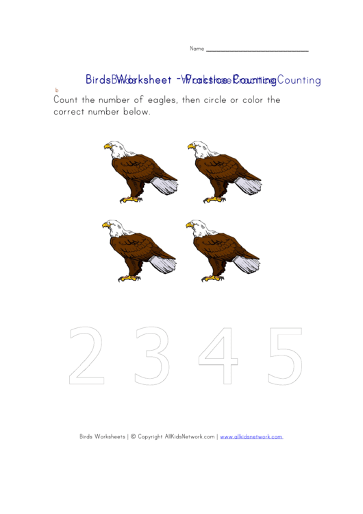 Birds Counting Worksheet Printable pdf