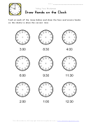 Draw Hands On The Clock Telling Time Worksheet