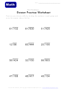 Division Practice Worksheet