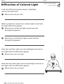 Diffraction Of Colored Light Physics Worksheet