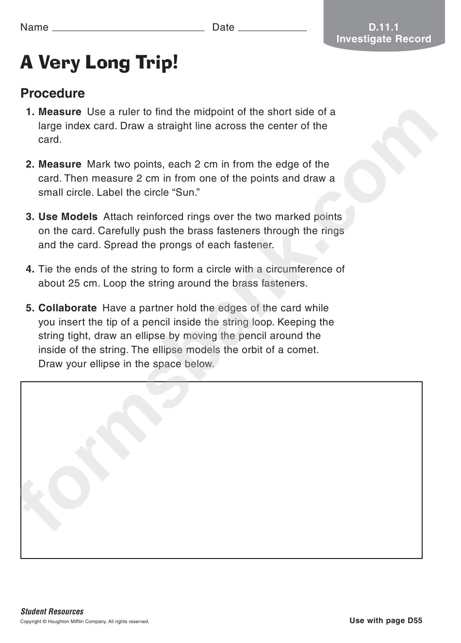A Very Long Trip Astronomy Worksheet