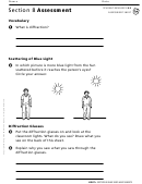 Section 8 Assessment Blue Skies And Sunsets Physics Worksheet