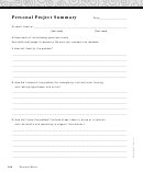 Personal Project Summary Report Template