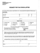 Form Dr 0096 - Request For Tax Status Letter