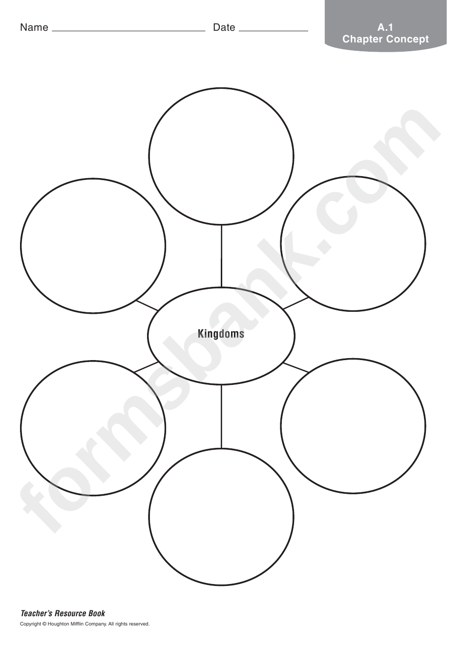 Science Worksheet - Kingdoms printable pdf download