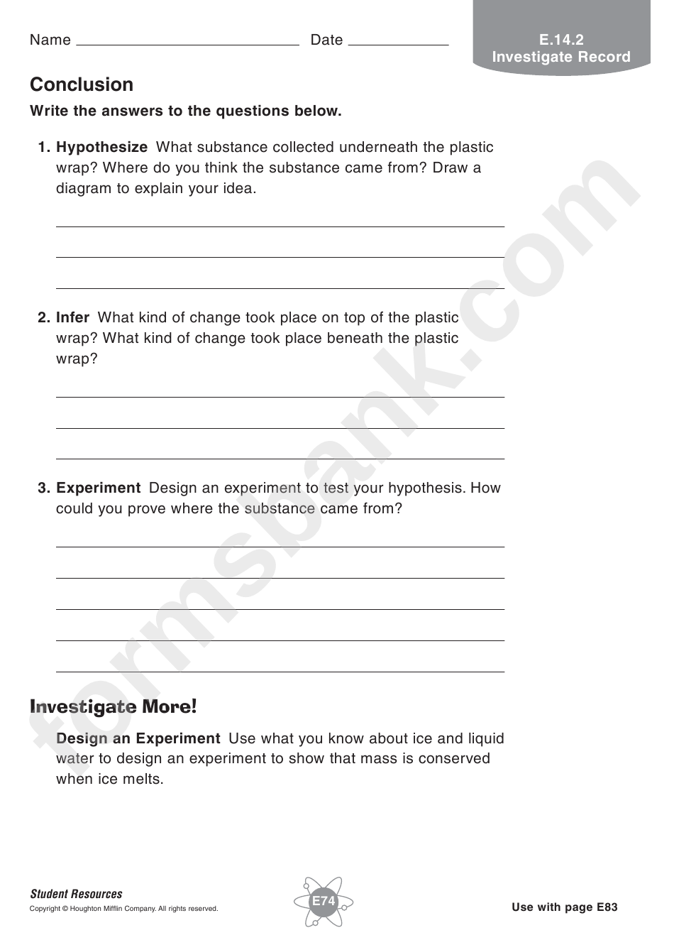 Making Rain Physics Worksheet