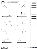 Finding Supplementary Angles - Angle Worksheet With Answers