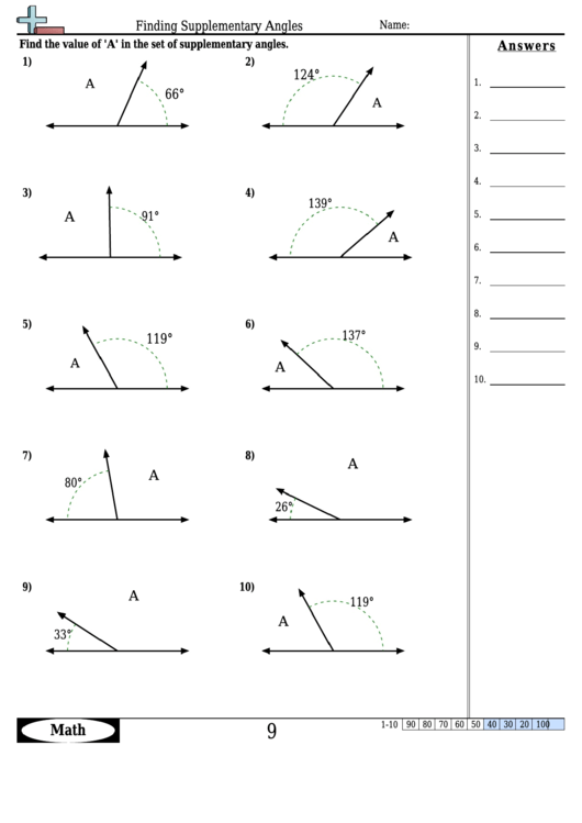 Complementary And Supplementary Angles Coloring Pages Learny Kids