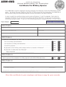Fillable Form Arw-4ms - Annual Withholding Tax Exemption Certificate For Military Spouse Printable pdf