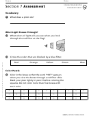 Section 7 Assessment Seeing Color Physics Worksheet