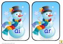 Snowman Phonic Cards Templates Printable pdf