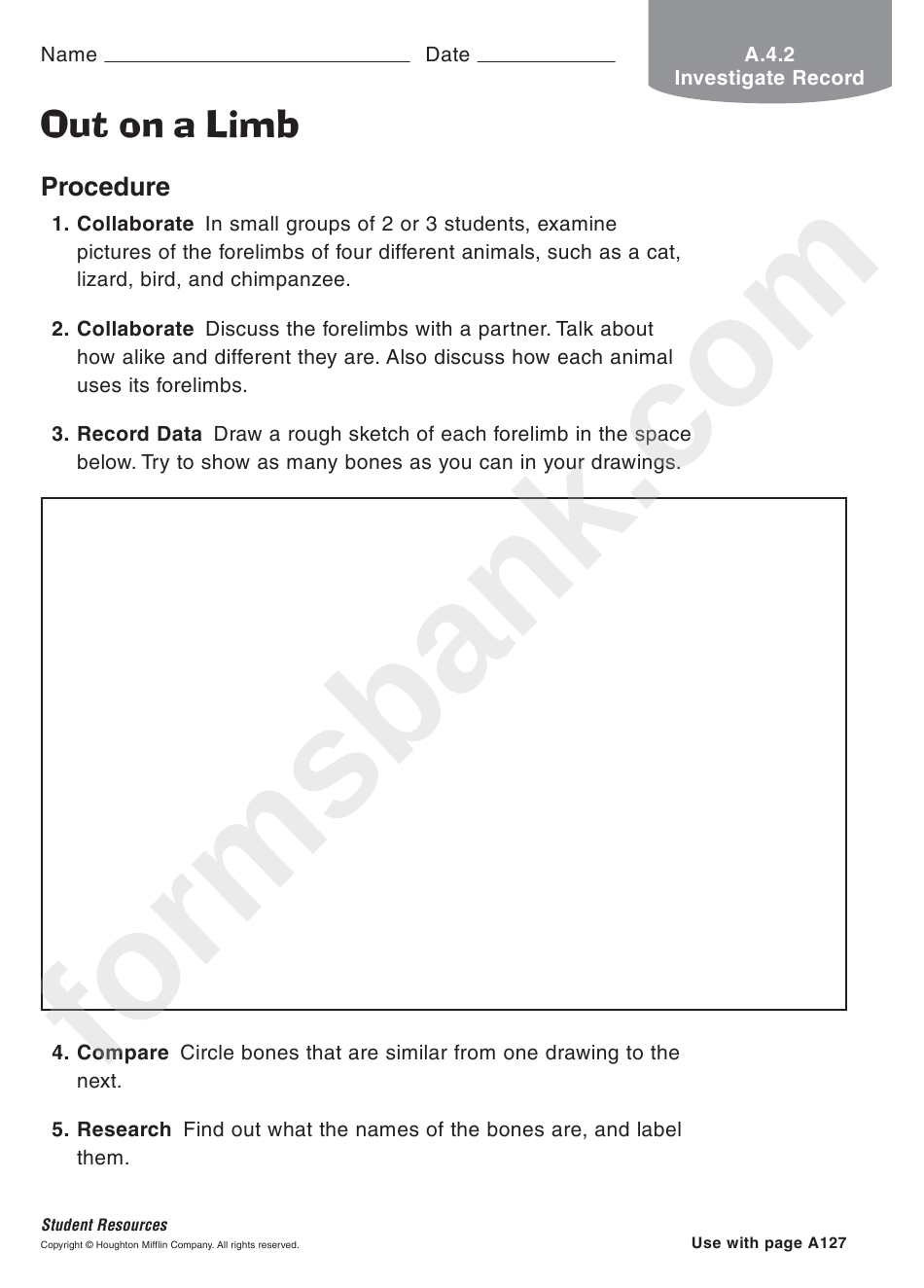 Out On A Limb Biology Worksheet