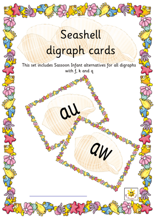 Seashell Alphabet Card Templates Printable pdf