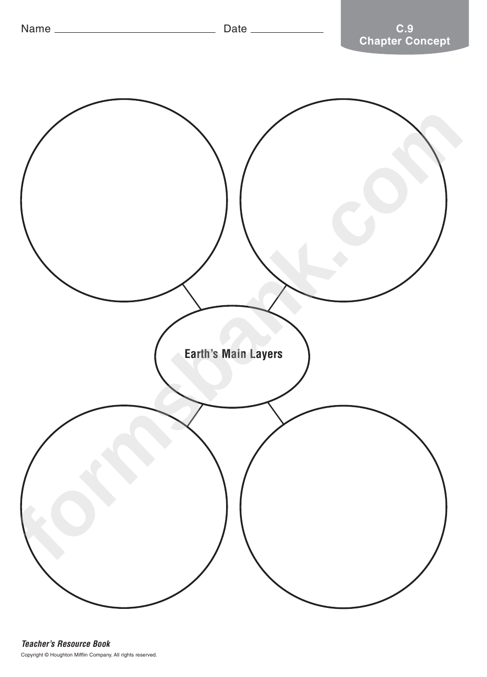 Science Worksheet - Earth