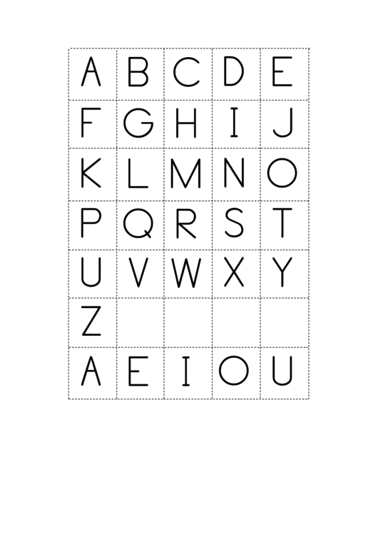 Alphabet Card Template Printable pdf
