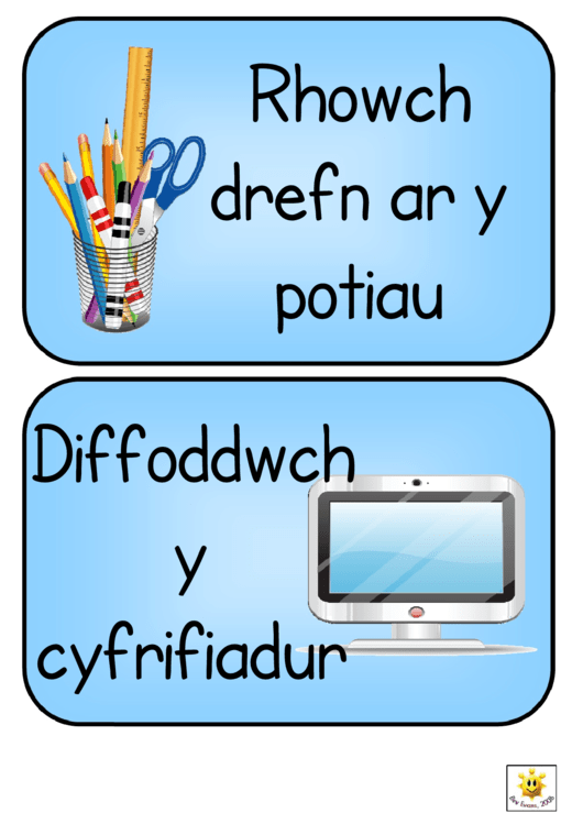 Helpwr Heddiw Welsh Classroom Poster Templates Printable pdf