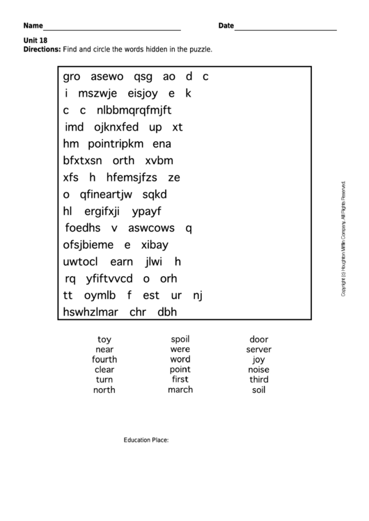 Word Search Crossword Template Printable pdf