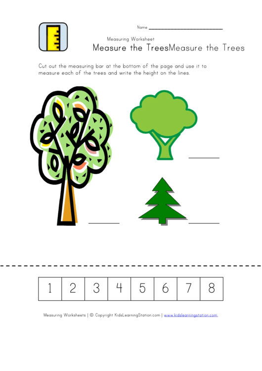 Measure The Trees Worksheet Printable pdf