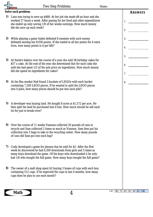 two-step-problems-math-worksheet-with-answers-printable-pdf-download