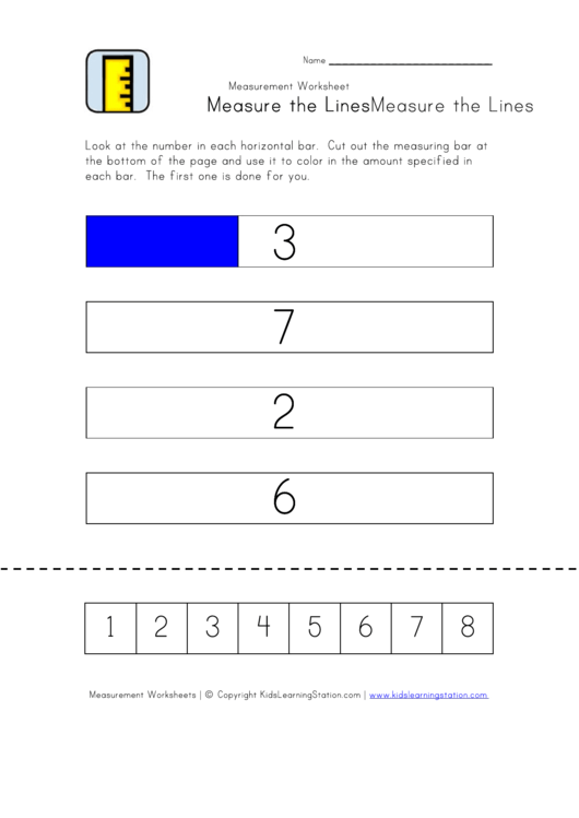 Measure The Lines Worksheet printable pdf download