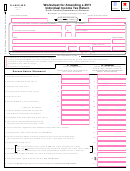 Form D-400x-ws - Worksheet For Amending A 2011 Individual Income Tax Return
