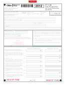 Form It 1140 - Pass-through Entity And Trust Withholding Tax Return - 2012