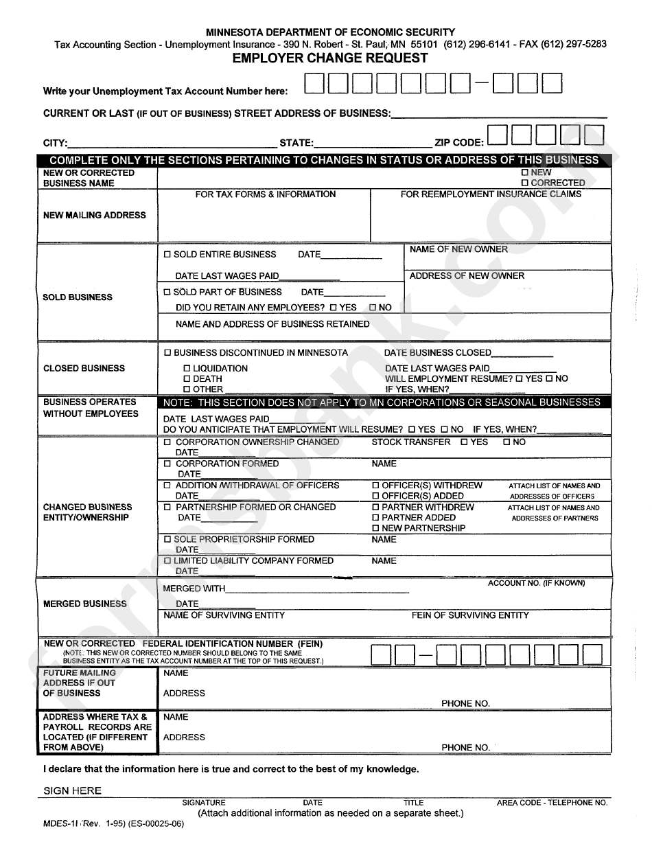 form-mdes-11-employer-change-request-minnesoa-department-of