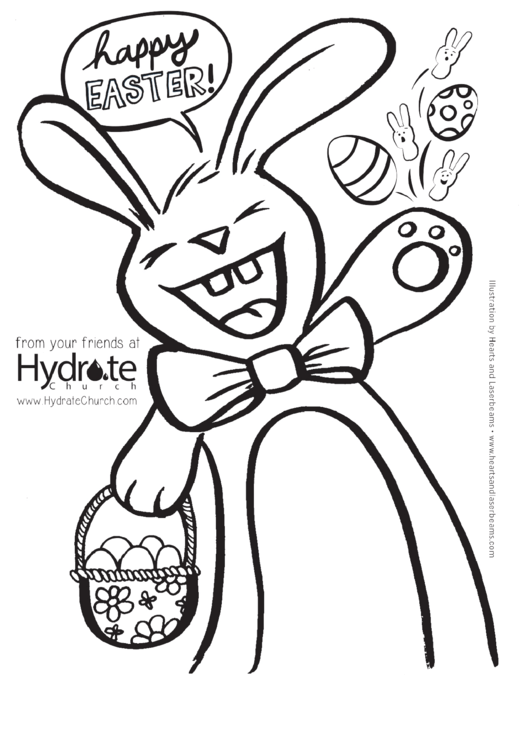 Happy Easter Bunny Coloring Sheet Printable pdf