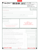 Form It 4708 - Composite Income Tax Return For Certain Investors In A Pass-through Entity - 2012